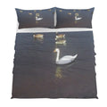 swan and birds in cornwall 4-Piece Bedding Set with Blank Fitted Sheet 82.7x82.7inch