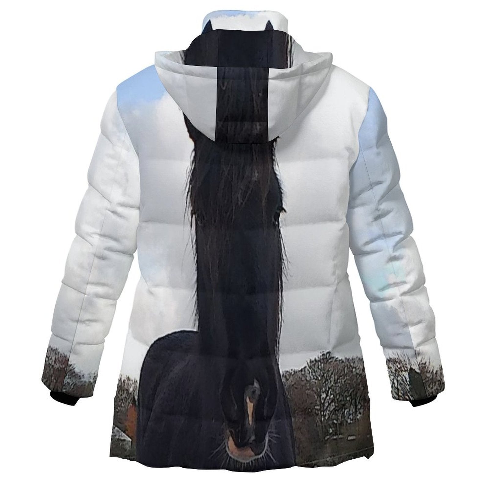 horse Women's Hooded Puffer Coat