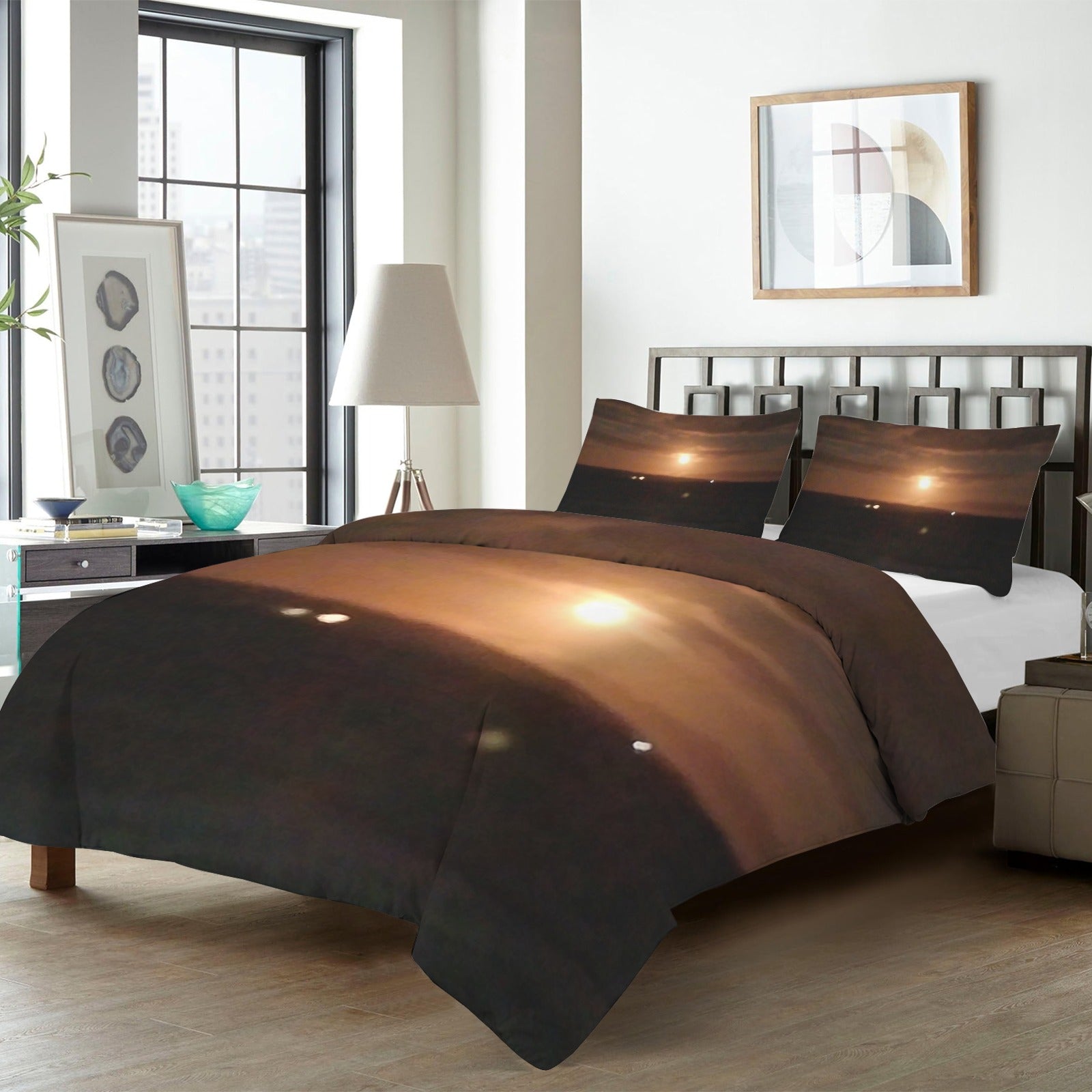 blood moon january 2026 4-Piece Bedding Set with Blank Fitted Sheet 82.7x82.7inch