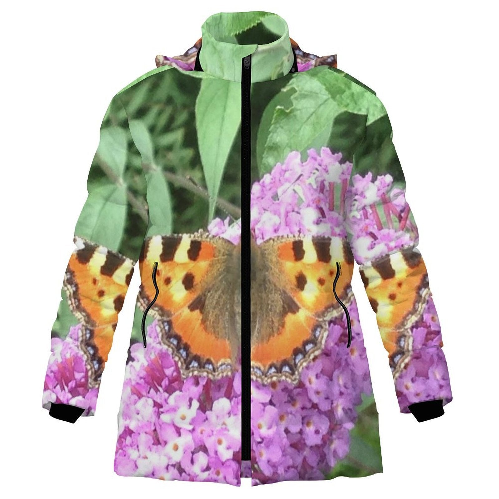 butterfly Women's Hooded Puffer Coat