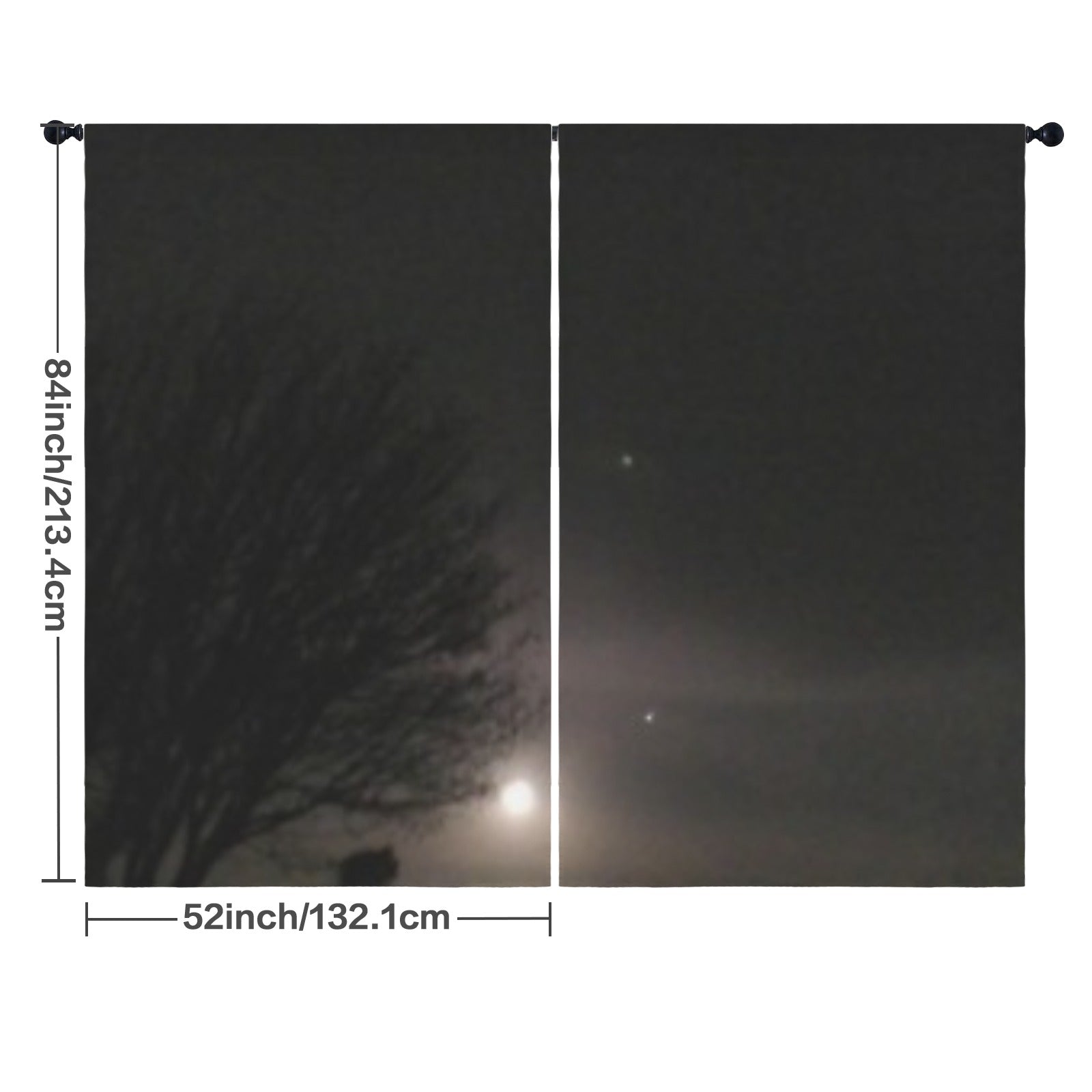 supermoon Floor-To-Ceiling Curtain 52x84inch