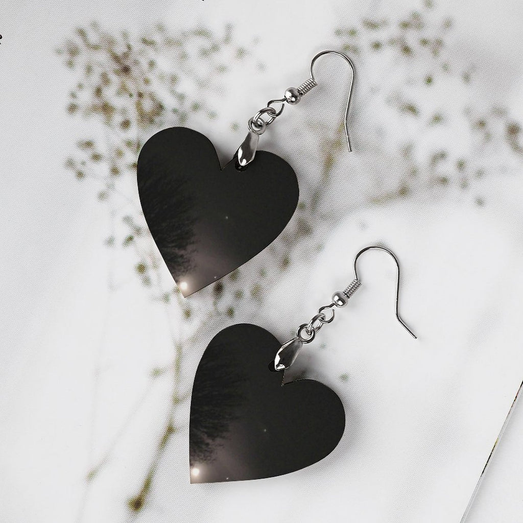 supermoon Wooden earrings pendant Wooden Earrings Pendant (Love Shape)