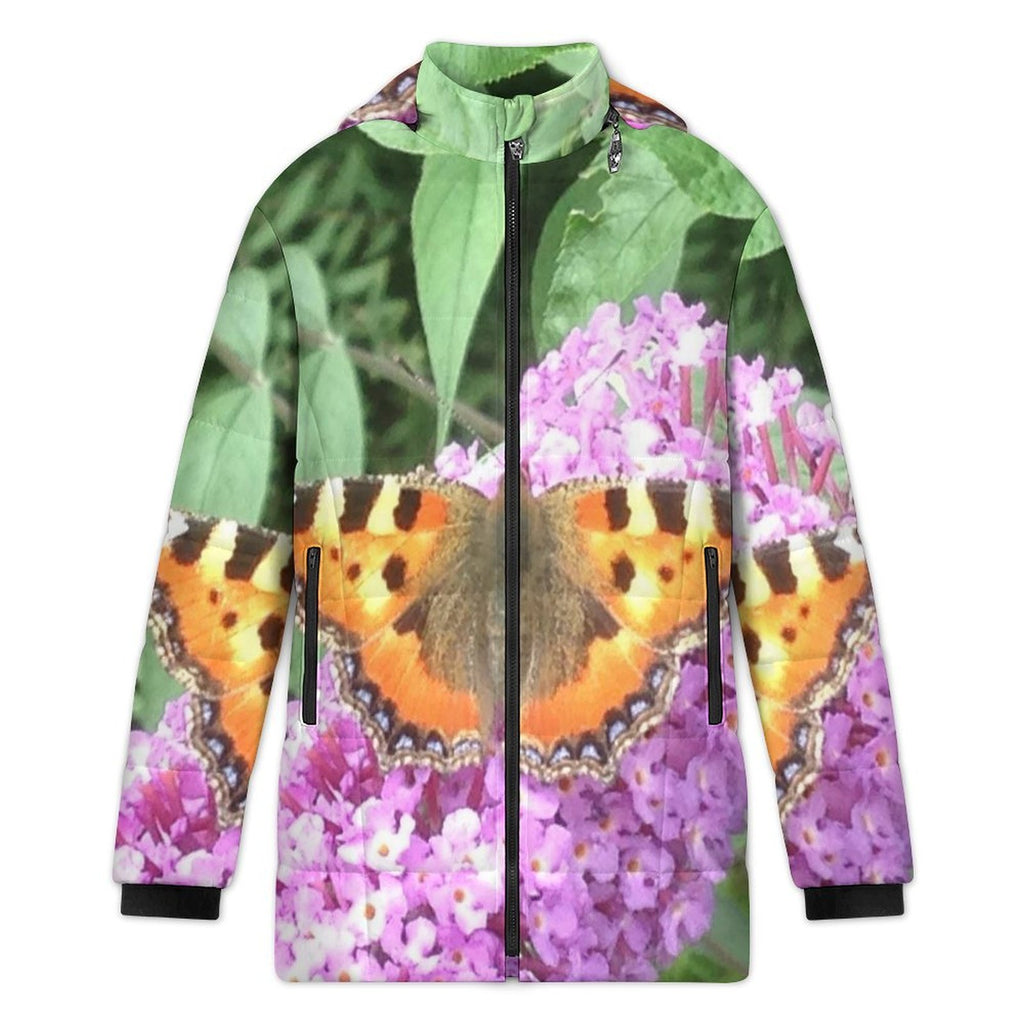 butterfly Women's Hooded Puffer Coat