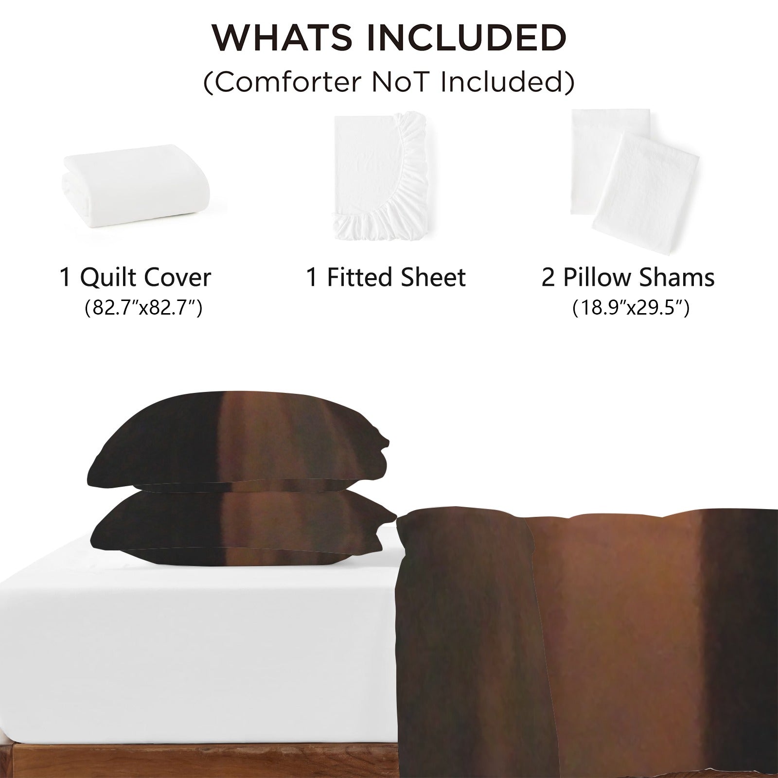blood moon january 2026 4-Piece Bedding Set with Blank Fitted Sheet 82.7x82.7inch
