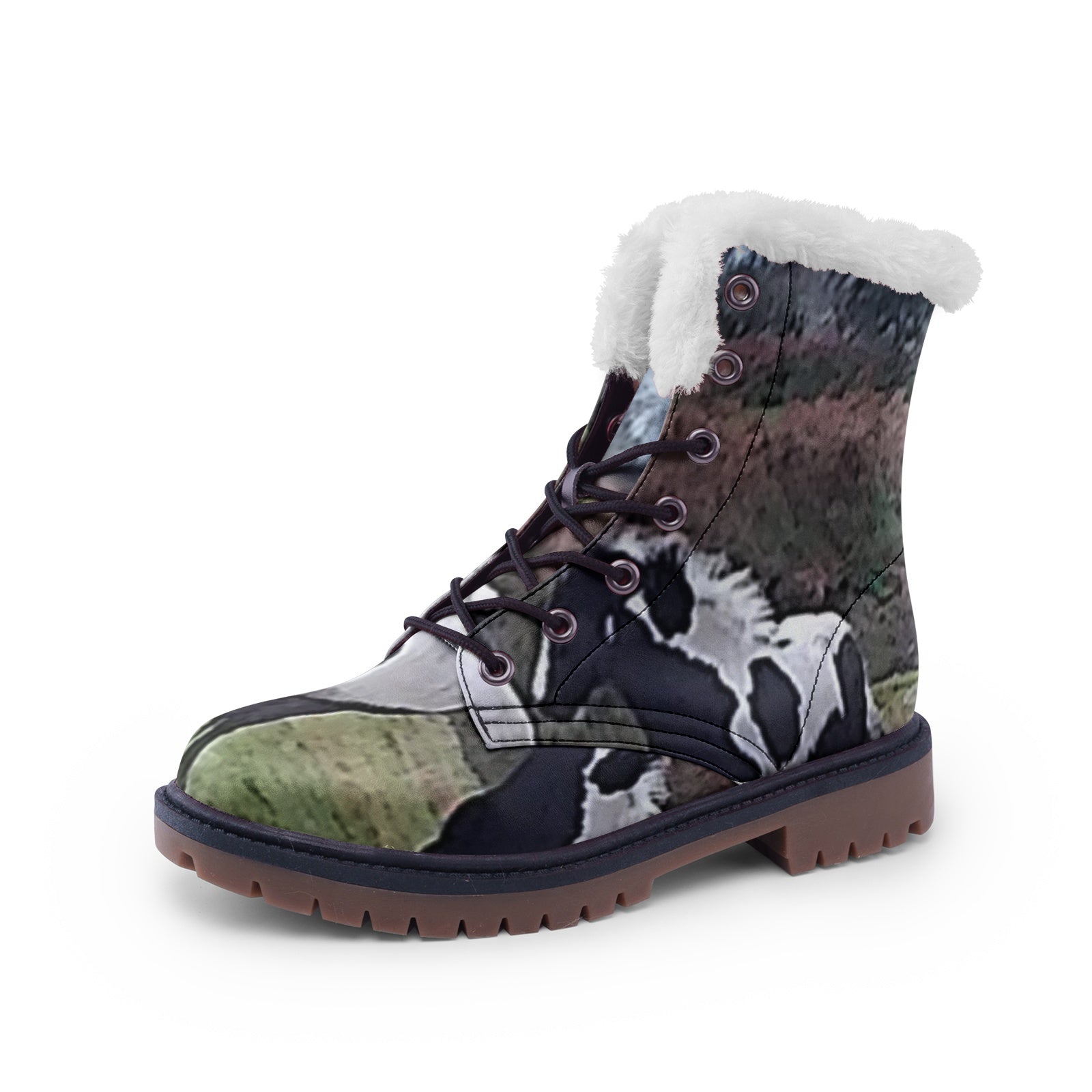 horses Unisex Lace Up Winter Boots Fashion Comfort Chukka Boots