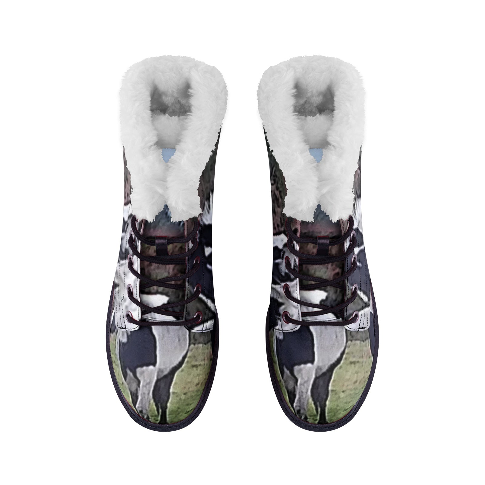 horses Unisex Lace Up Winter Boots Fashion Comfort Chukka Boots