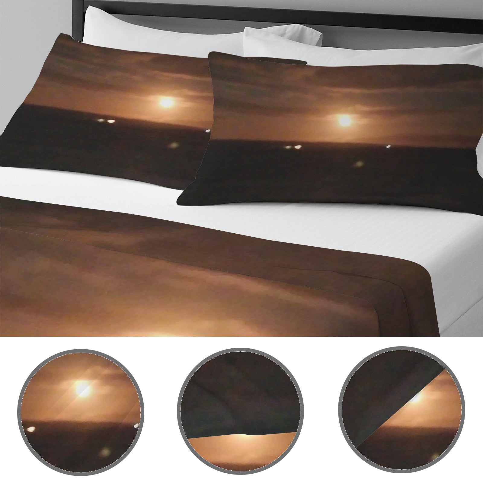 blood moon january 2026 4-Piece Bedding Set with Blank Fitted Sheet 82.7x82.7inch