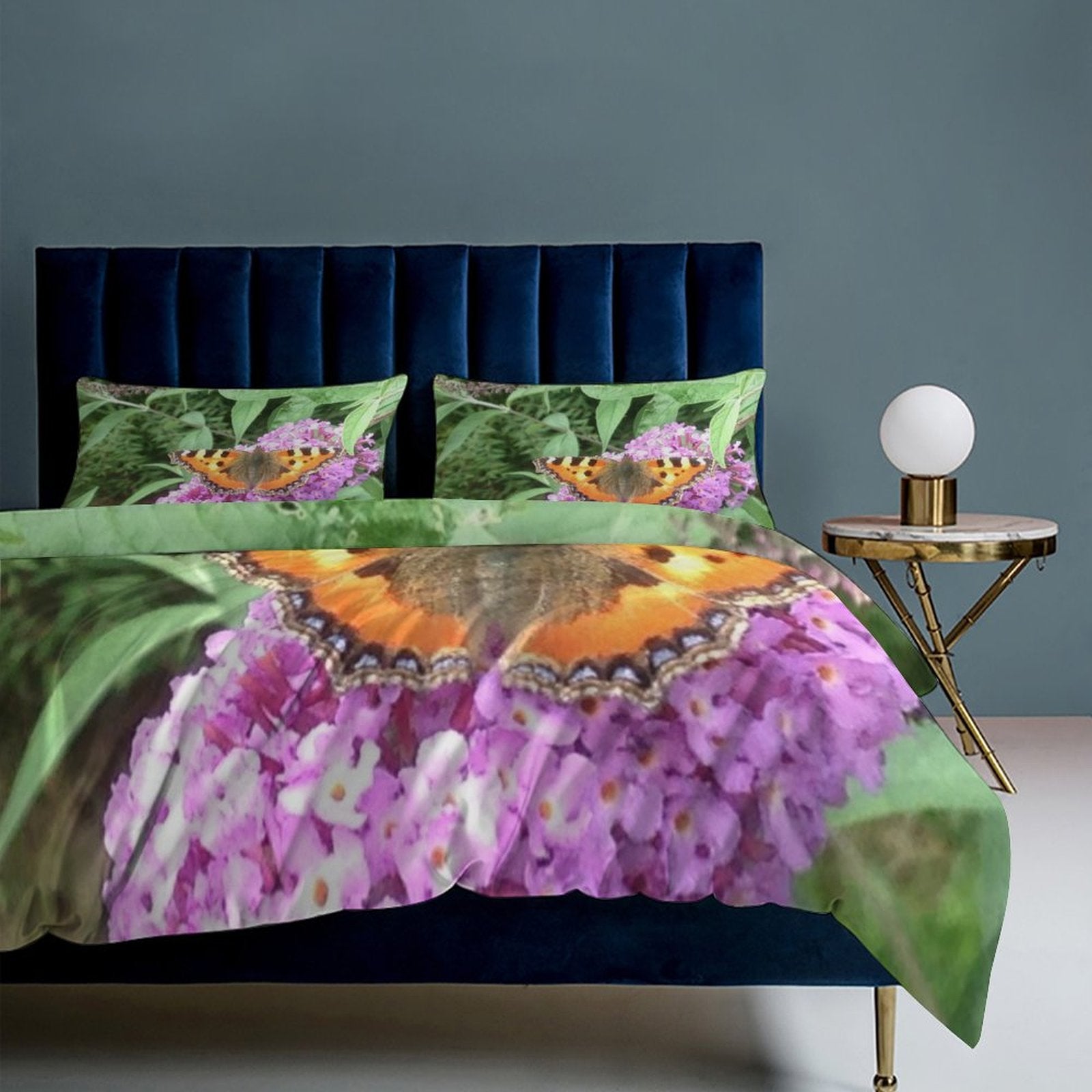 butterfly 3-Piece Bedding Set 102"×90" (1 Quilt Cover + 2 Pillowcases)