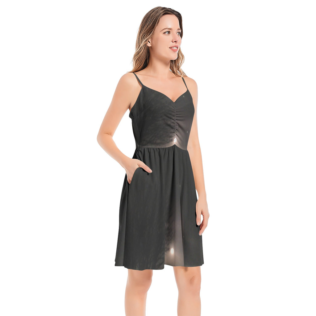 supermoon and star Spaghetti Strap Sleeveless Summer Beach Dress