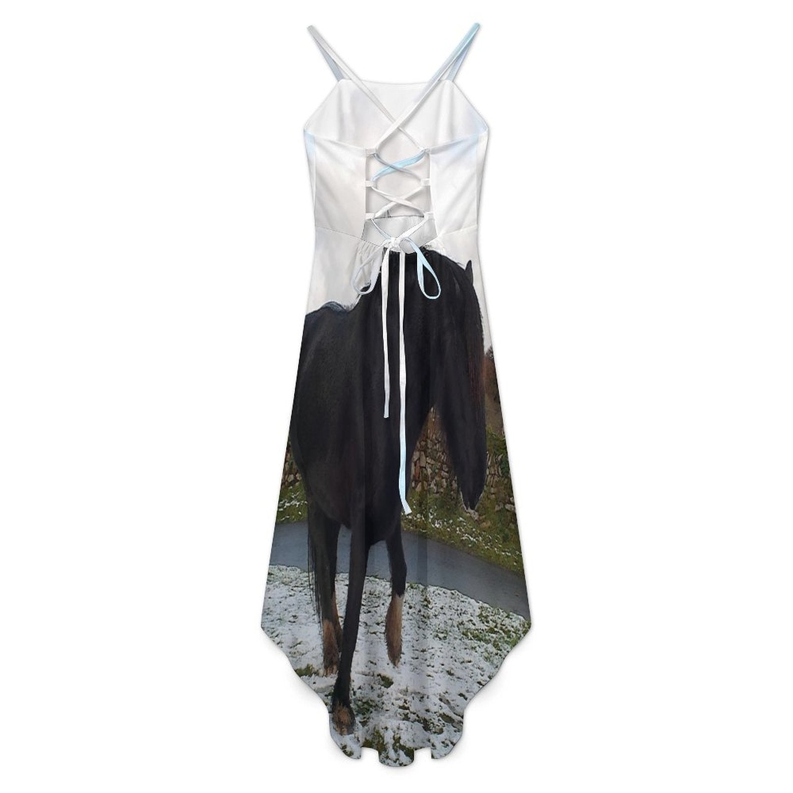 horse Women's High-Low Spaghetti Strap Dress