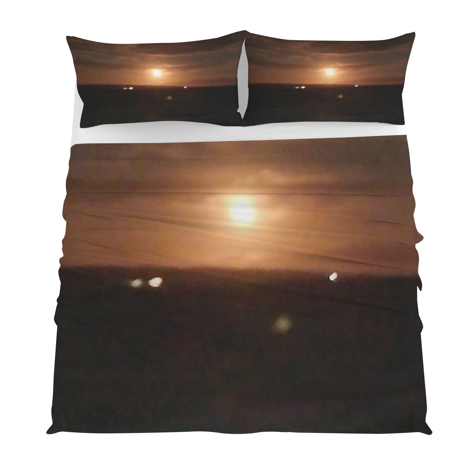 blood moon january 2026 4-Piece Bedding Set with Blank Fitted Sheet 82.7x82.7inch