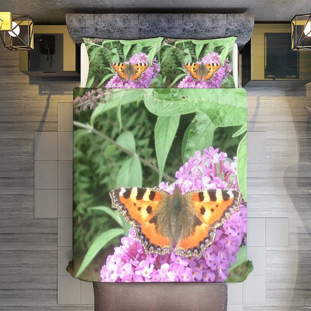 butterfly 3-Piece Bedding Set 102"×90" (1 Quilt Cover + 2 Pillowcases)