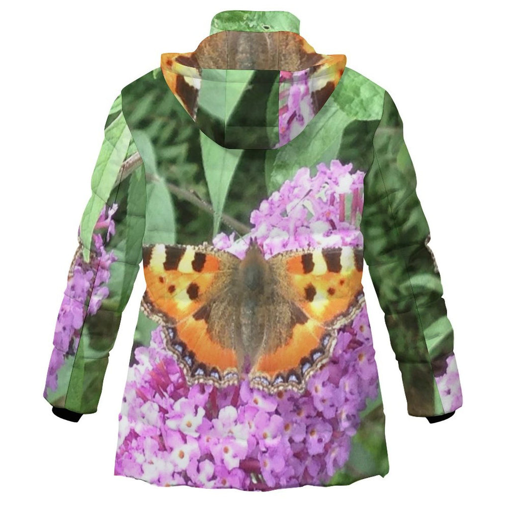butterfly Women's Hooded Puffer Coat