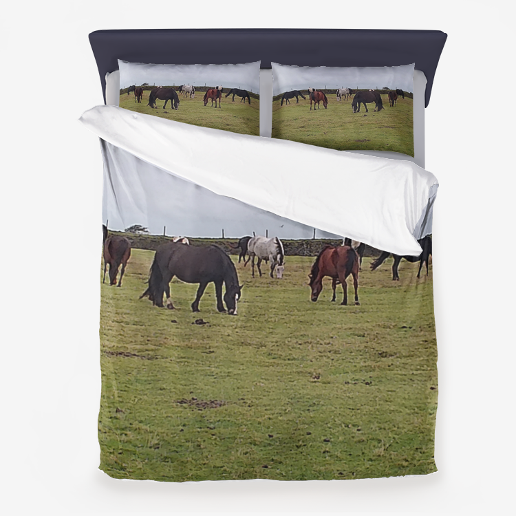 family of horses Microfiber Duvet Cover set