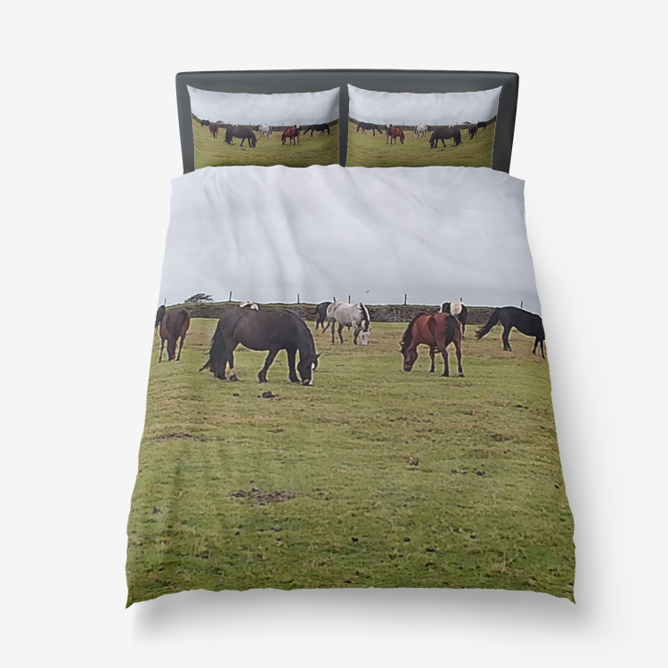 family of horses Microfiber Duvet Cover set