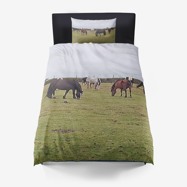 family of horses Microfiber Duvet Cover set