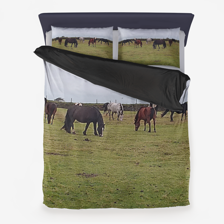 family of horses Microfiber Duvet Cover set
