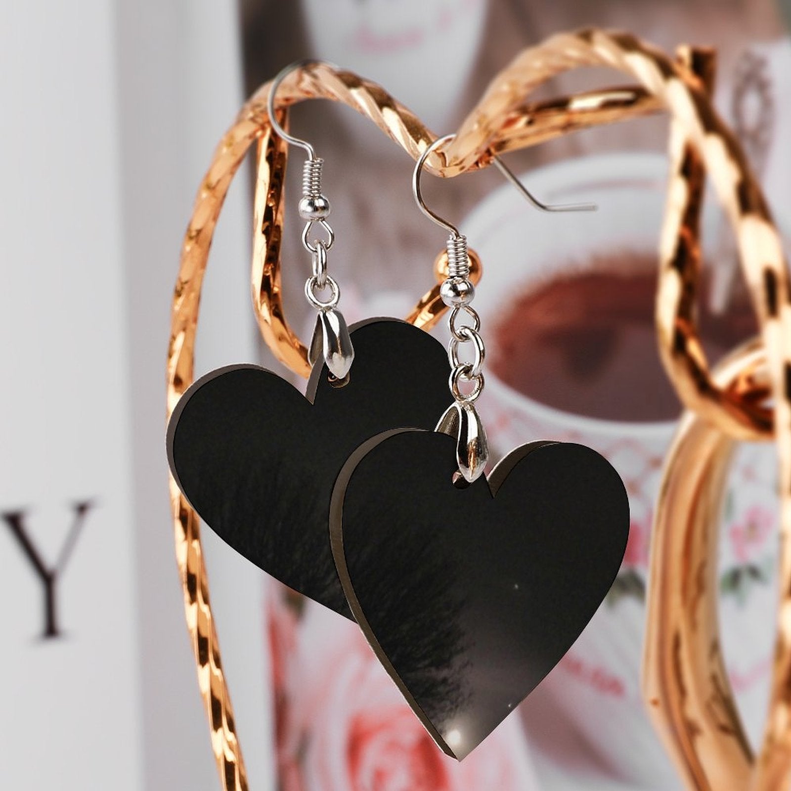 supermoon Wooden earrings pendant Wooden Earrings Pendant (Love Shape)