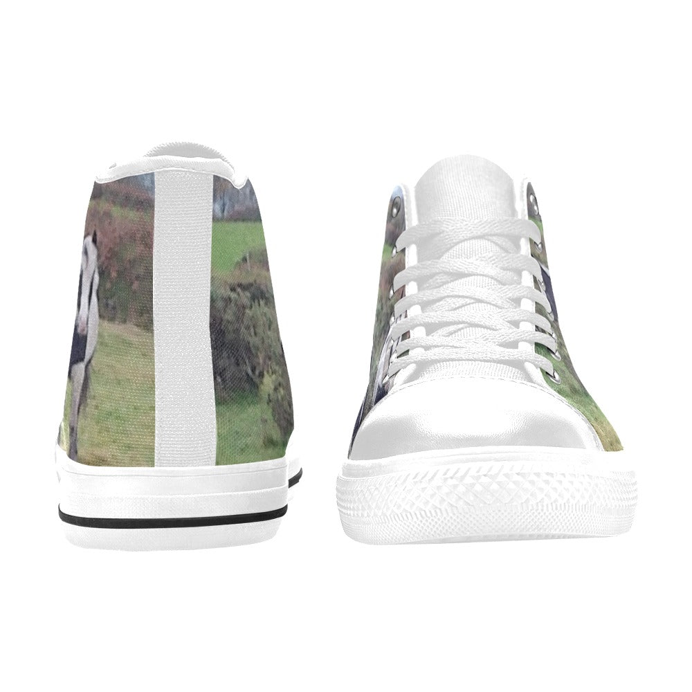 horses High Top Canvas Shoes for Kid (Model 017)